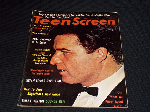 1964 JANUARY TEEN SCREEN MAGAZINE - VINCE EDWARDS FRONT COVER - E 15043