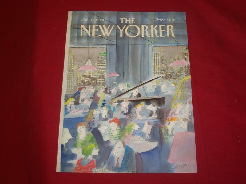 1990 JANUARY 15 NEW YORKER MAGAZINE FRONT COVER ONLY - GREAT ART FOR FRAMING