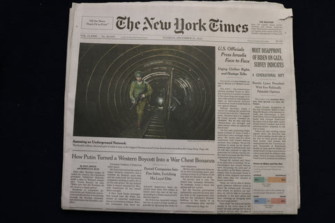 2023 DECEMBER 19 NEW YORK TIMES - MOST DISAPPROVE OF BIDEN ON GAZA, PER SURVEY