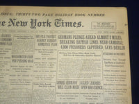 1917 DECEMBER 2 NEW YORK TIMES- GERMANS BREAK BRITISH LINES NEAR CAMBRAI-NT 8249