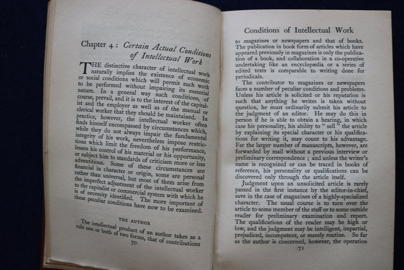 1923 THE INTELLECTUAL WORKER HARDCOVER BOOK BY WILLIAM MACDONALD - KD 9543