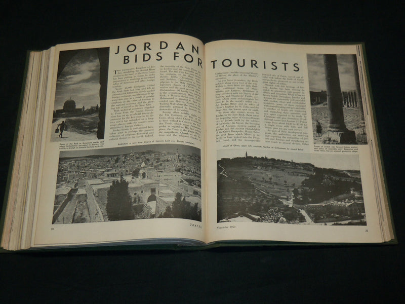 1953 JANUARY-DECEMBER TRAVEL MAGAZINE BOUND VOLUME - GREAT COVERS - KD 5997
