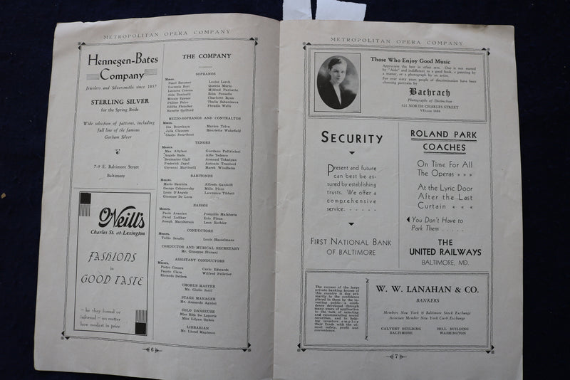 1930 APRIL AIDA -METROPOLITAN OPERA CO. PROGRAM - PONSELLE-PINZA-TIBBETT- K 1698