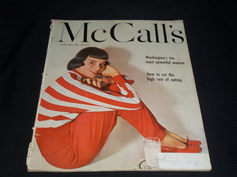 1951 JANUARY MCCALL'S MAGAZINE - NICE FASHION FRONT COVER - E 5936