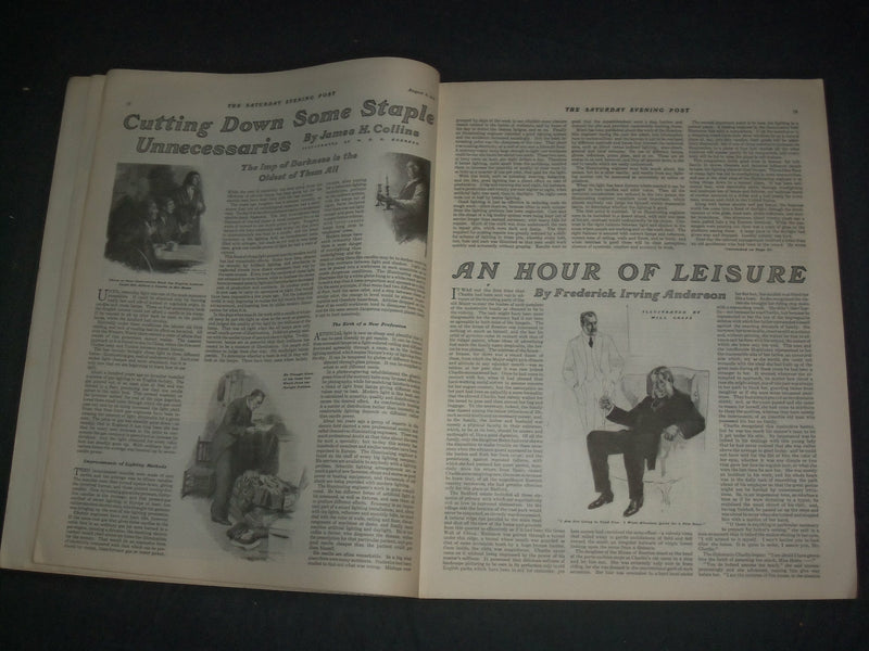 1914 AUGUST 8 THE SATURDAY EVENING POST MAGAZINE - ILLUSTRATED COVER - SP 2470W