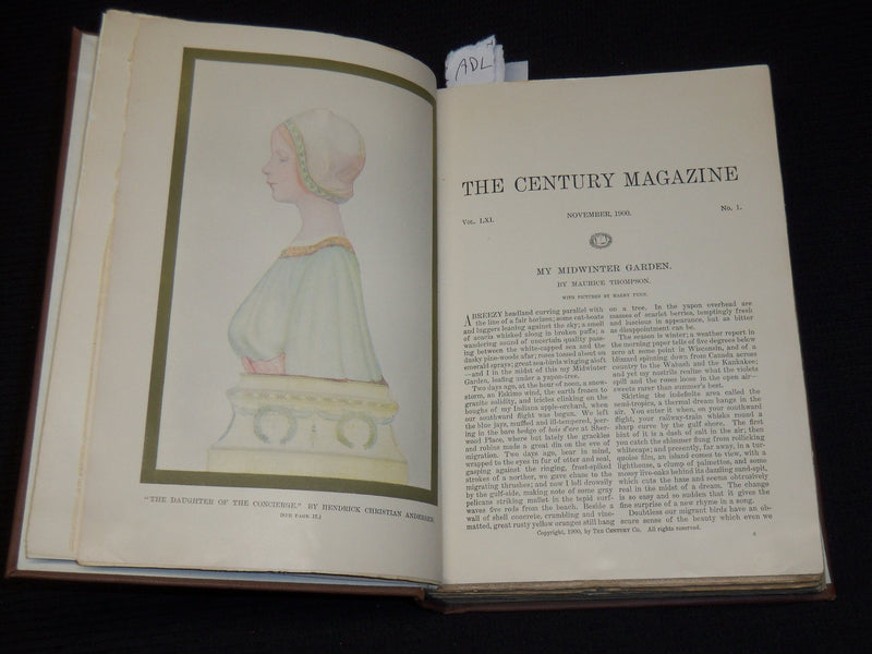 1900 NOVEMBER-1901 APRIL THE CENTURY MAGAZINE BOUND VOLUME - PARRISH - KD 2759R