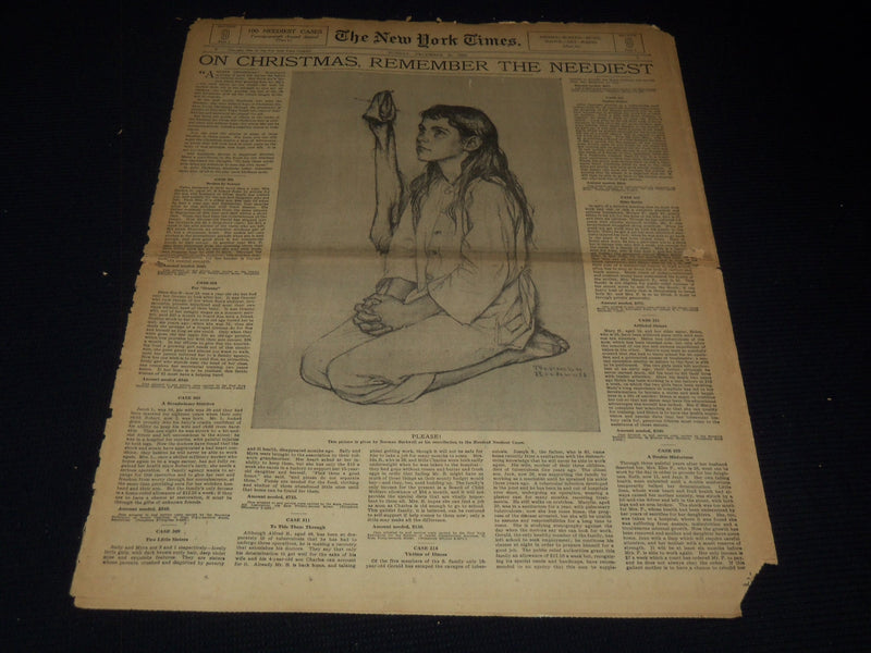 1938 DEC 25 NEW YORK TIMES REMEMBER THE NEEDIEST - NORMAN ROCKWELL - NT 9557