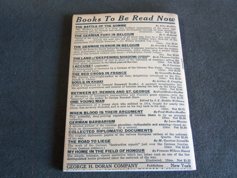 1917 A WAR OF LIBERATION SOFTCOVER BOOK - NEW YORK - GEORGE H. DORAN - J 7222