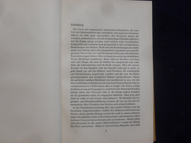 1925 ANEKDOTEN AUS DER MEDIZINISCHEN WELTGESCHICHTE BOOK - GERMAN TEXT - KD 8839