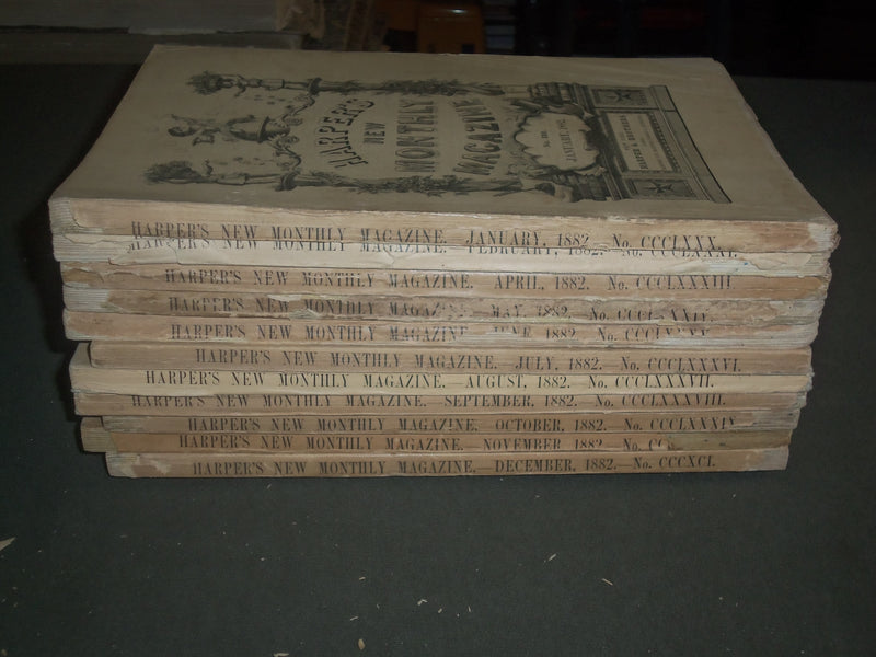 1882 HARPER'S MONTHLY MAGAZINE - LOT OF 11 - STORIES & ILLUSTRATIONS - WR 700F