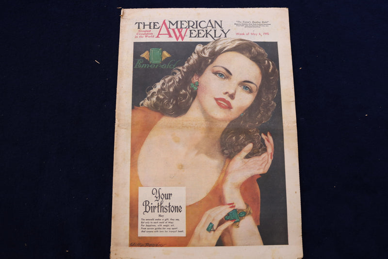 1945 MAY 6 AMERICAN WEEKLY MAGAZINE - YOUR BIRTHSTONE COVER - E 22624