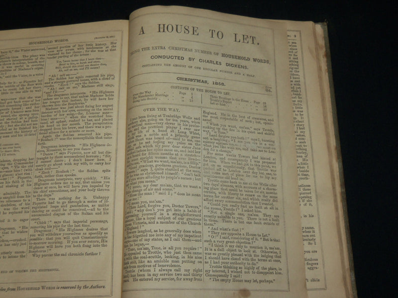 1858 HOUSEHOLD WORDS WEEKLY JOURNAL VOLUME 18 - CHARLES DICKENS - KD 6357