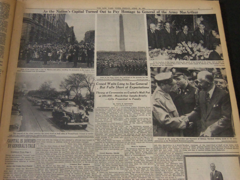 1951 APRIL 20 NEW YORK TIMES - M'ARTHUR CALLS ASIA POLICY 'BLIND