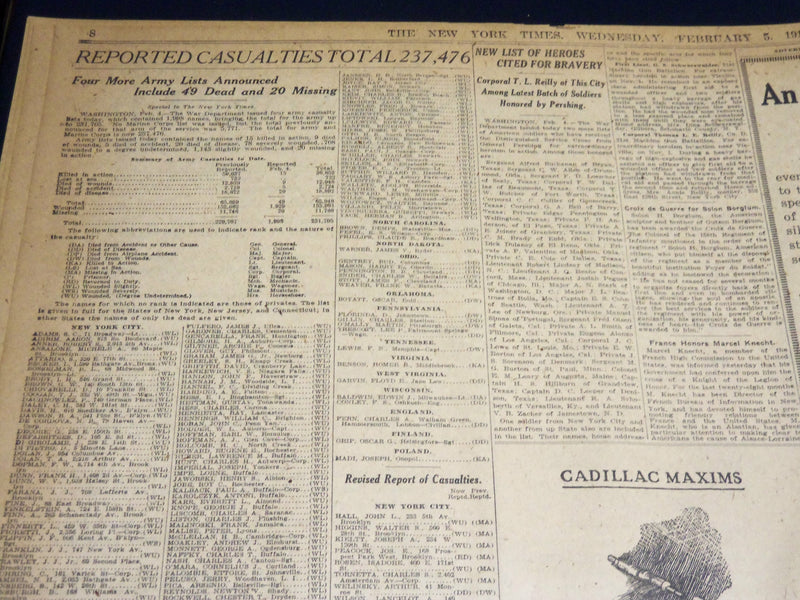 1919 FEBRUARY 5 NEW YORK TIMES - DOMINANCE OF GREAT POWERS FEARED - NT 7960