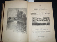 1884 THE NEW NORMAL THIRD READER VOLUME BY ALBERT RAUB LOT OF 2 - KD 4814U