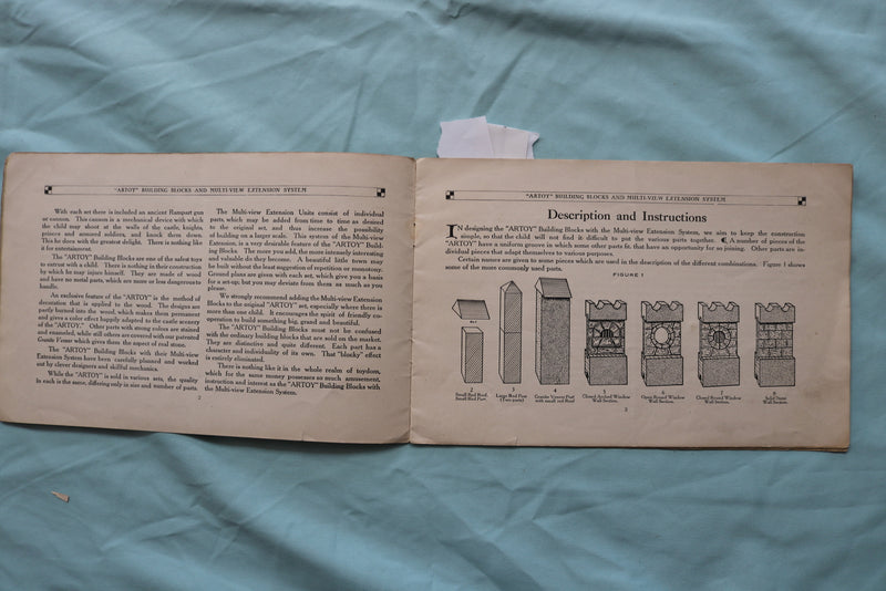 1900'S ARTOY BUILDING BLOCKS CATALOG - NEW CHICAGO SPECIALTY CO. - K 2504