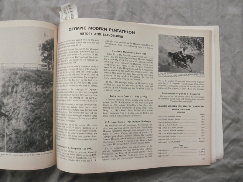 1964 OLYMPIC SPORTS - A HANDBOOK SOFTCOVER BOOK - K 270