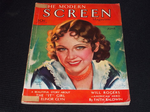 1931 JUNE MODERN SCREEN MAGAZINE - DOROTHY JORDAN FRONT COVER - E 14497