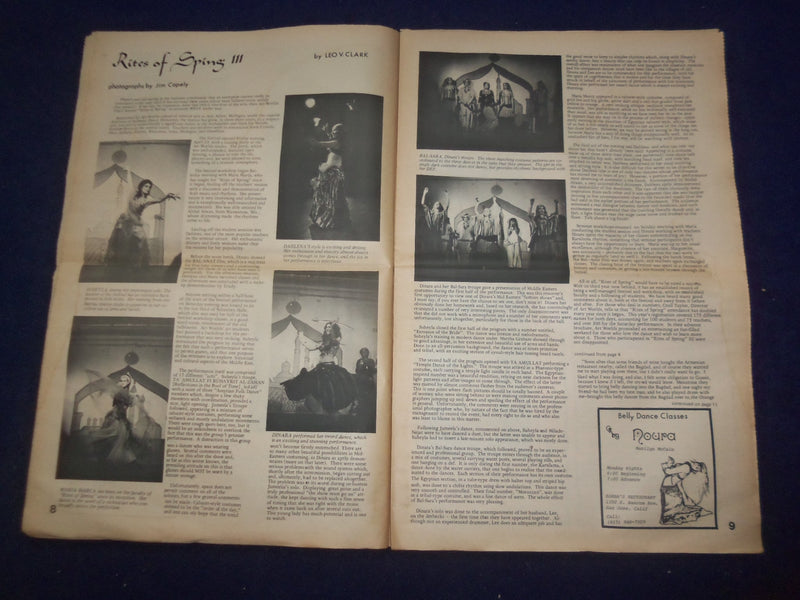 1976 HABIBI NEWSPAPER - VOLUME 3, NUMBER 4 - MIDDLE EASTERN DANCE/MUSIC- NP 6854