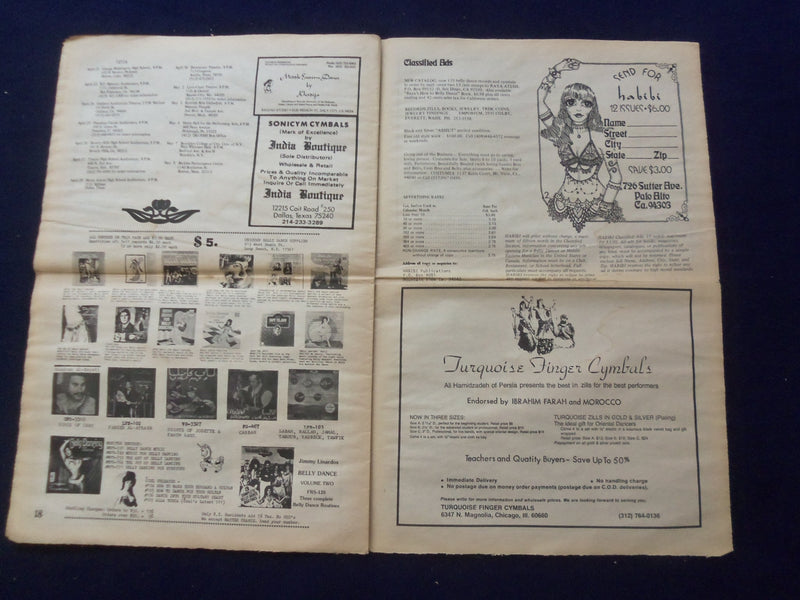 1976 HABIBI NEWSPAPER - VOLUME 3, NUMBER 2 - MIDDLE EASTERN DANCE/MUSIC- NP 6852