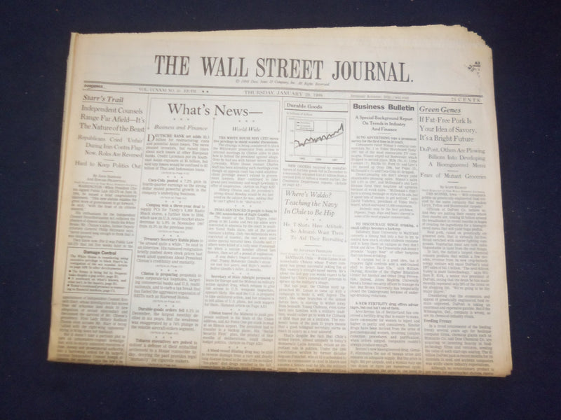 1998 JANUARY 29 THE WALL STREET JOURNAL - STARR'S TRAIL - GREEN GENES - WJ 124