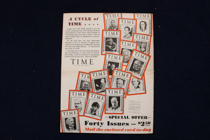 1934 THE MARCH OF TIME - A HISTORY OF TIME MAGAZINE - SOFTCOVER - K 1431