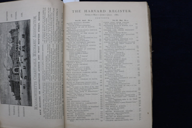 1881 APRIL-JULY THE HARVARD REGISTER ILLUSTRATED MAGAZINE - FINAL ISSUE - K 616