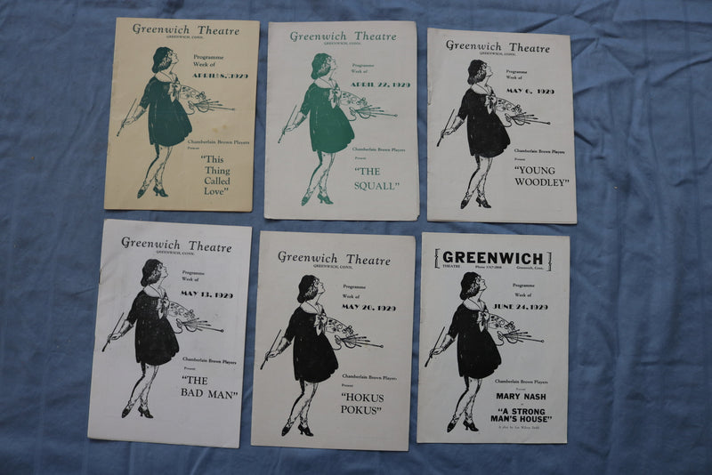 1929-1930 GREENWICH THEATRE PROGRAMS - LOT OF 26 +2 WINTER ANNOUNCEMENTS- O 3739