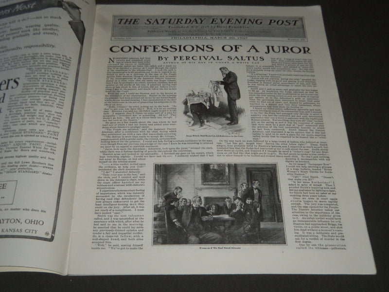 1907 MARCH 30 THE SATURDAY EVENING POST MAGAZINE - HARRISON FISHER - SP 1005