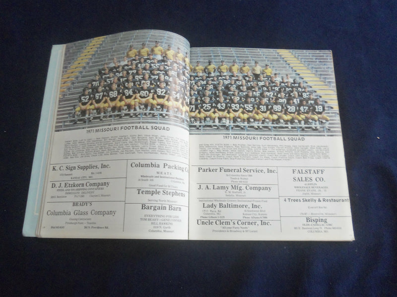 1971 SEPTEMBER 11 FOOTBALL PROGRAM - UNIV OF MISSOURI VS STANFORD UNIV -ST 1116A