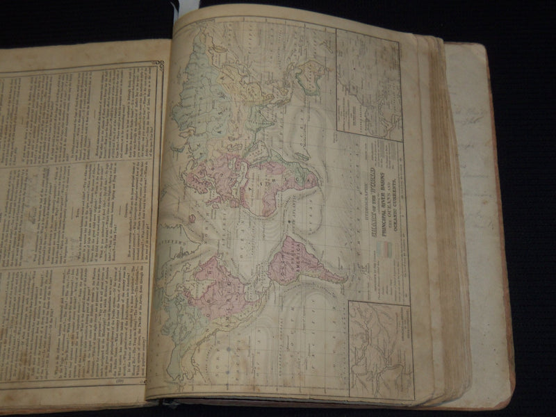1863 WARREN'S A SYSTEM OF PHYSICAL GEOGRAPHY BOOK - COLOR MAPS - KD 2951E