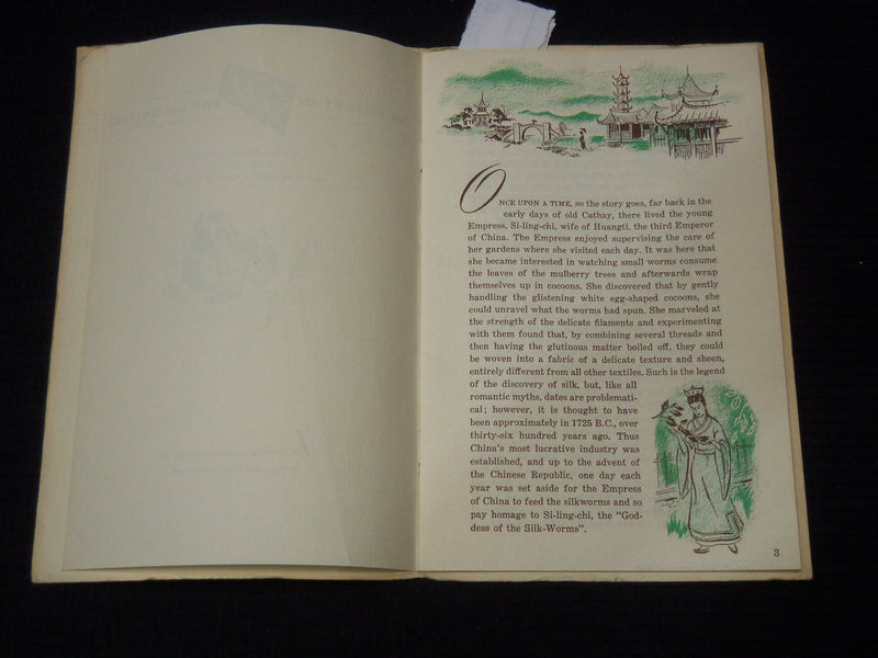 1950'S THE HISTORY OF SILK AND SERICULTURE BOOKLET BY JOHN KENT TILTON - K 2650