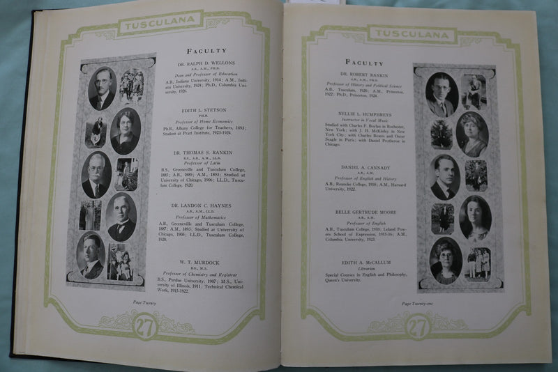 1927 TUSCULANA TUSCULUM COLLEGE SCHOOL YEARBOOK - TUSCULUM, TENNESSEE - YB 3596