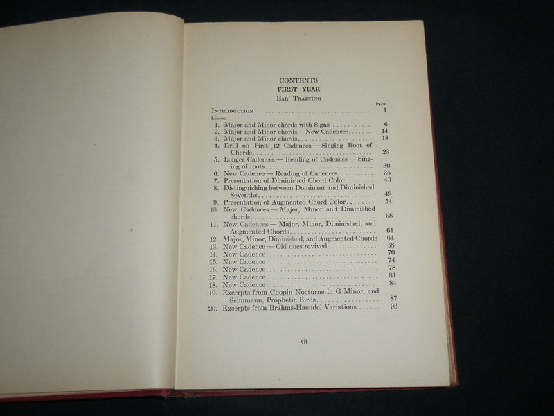 1926 HARMONIC EAR TRAINING AND THEORY HARDCOVER BOOK BY BLANCHE MATHEWS- KD 6951