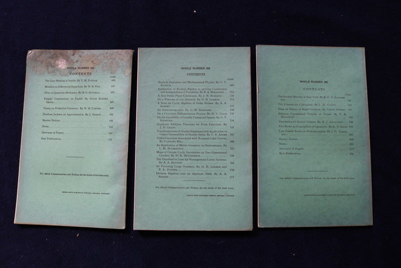 1931-1936 AMERICAN MATHEMATICAL SOCIETY BULLETIN MAGAZINE - LOT OF 18 - O 3584