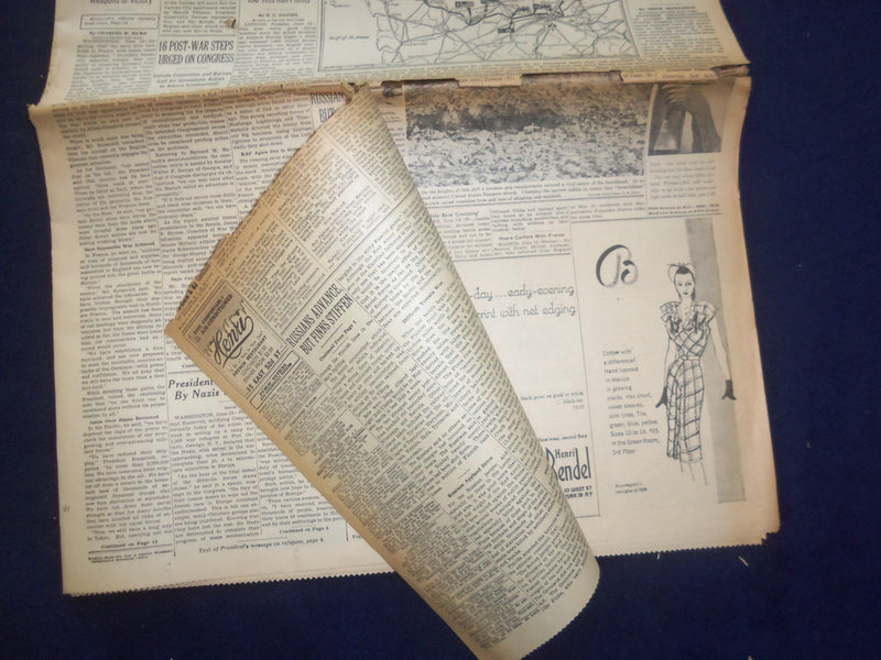 1944 JUNE 13 NEW YORK TIMES -AMERICANS WIN CARENTAN, A KEY TO CHERBOURG- NP 6566