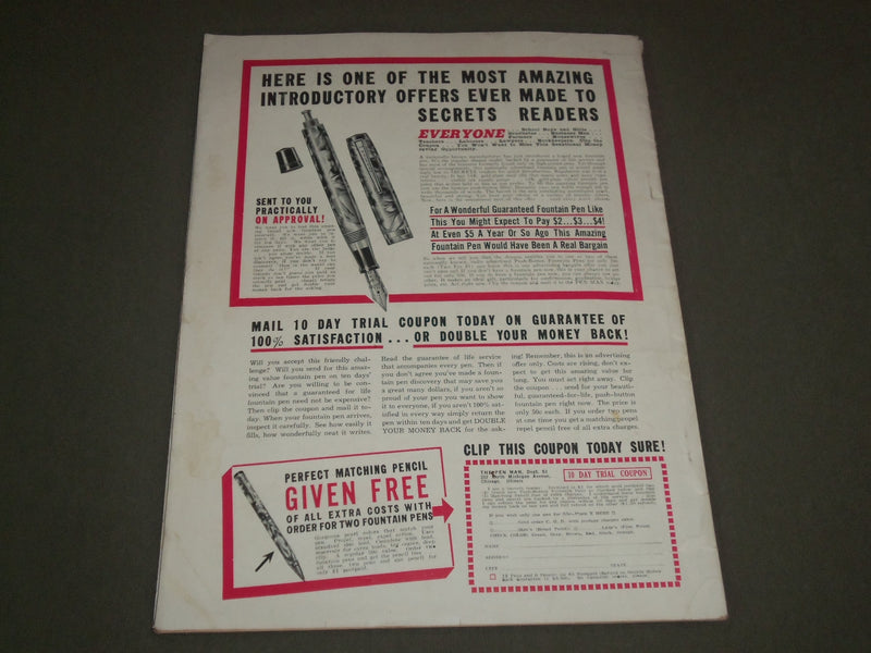 1941 AUGUST SECRETS MAGAZINE - GREAT COVER - NICE PHOTOS- SP 7191