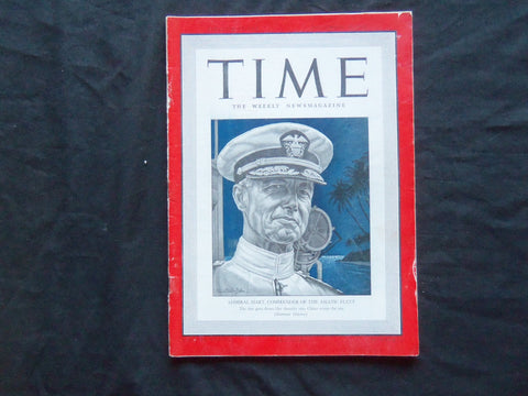 1941 NOVEMBER 24 TIME MAGAZINE - ADMIRAL THOMAS HART - T 791