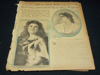 1907 THE BOSTON HERALD SUNDAY MAGAZINE SECTIONS LOT OF 14 - NICE PHOTOS - UP 91