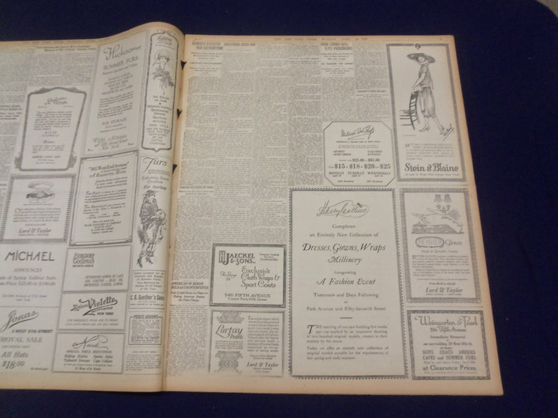 1920 APRIL 25 NEW YORK TIMES - WILSON PLAN FOR FIUME IS ACCEPTED - NT 8294