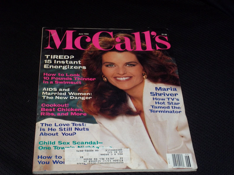 1992 JUNE MCCALL'S MAGAZINE - MARIA SHRIVER FRONT COVER - E 646