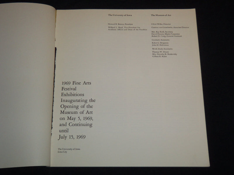 1969 FINE ARTS FESTIVAL EXHIBITIONS CATALOG - MUSEUM OF ART - J 8167