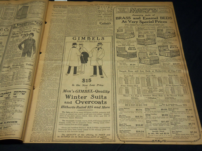 1915 JANUARY 7 NEW YORK TIMES - PANIC IN SUBWAY 1 DEAD 210 HURT - NT 7817