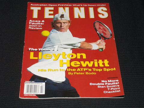 2002 FEBRUARY TENNIS MAGAZINE - LLEYTON HEWITT FRONT COVER - E 2280
