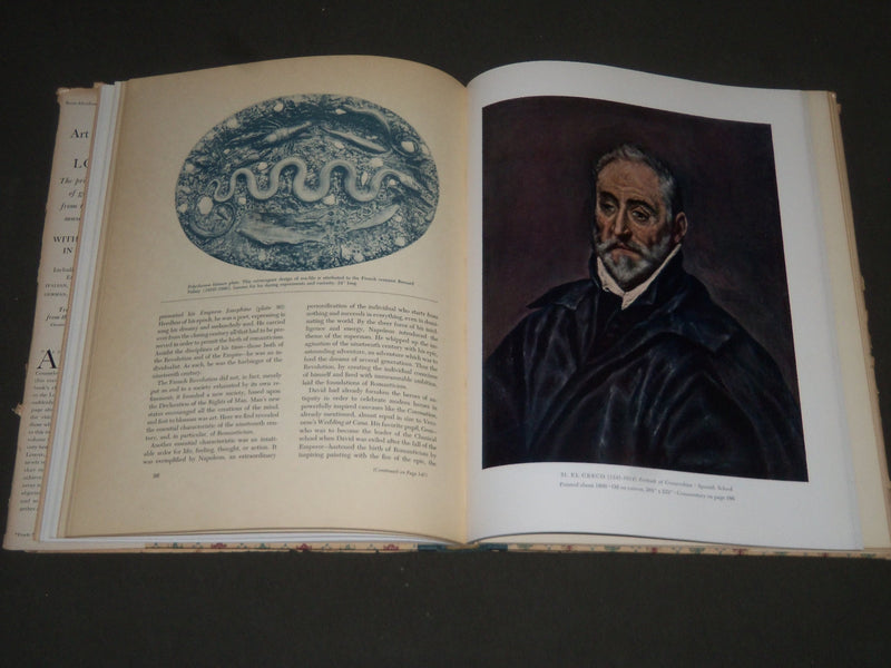 1951 ART TREASURES OF LOUVRE BY RENE HUYGHE HARDCOVER BOOK - I 499