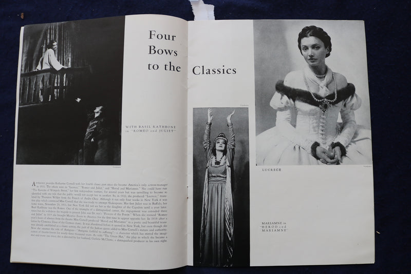 1940'S KATHERINE CORNELL - ANTIGONE AND CANDIDA - PROGRAM - K 1681