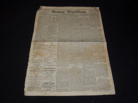 1874 DECEMBER 30 GEAUGA REPUBLICAN NEWSPAPER - CHARDON OHIO - NP 3879J
