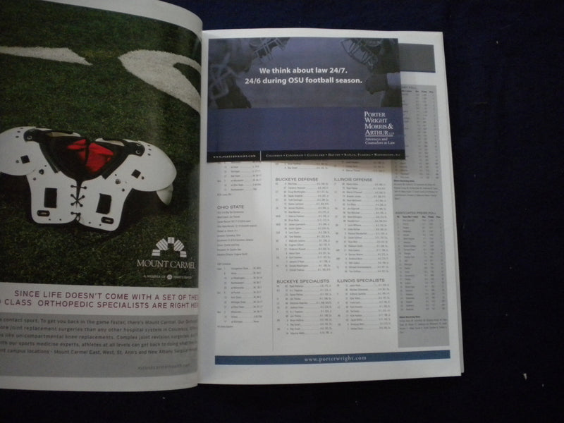 2007 NOV 10 FOOTBALL PROGRAM - OHIO STATE UNIV VS ILLINOIS STATE UNIV - SP 3625C