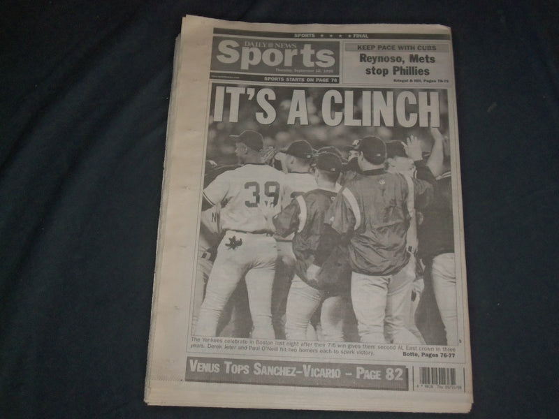 1998 SEPTEMBER 10 NEW YORK DAILY NEWS NEWSPAPER- HOUSE GETS STARR FILES- NP 4046