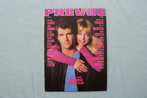 1990 APRIL-JUNE PREVUE MAGAZINE - GOLDIE HAWN & MEL GIBSON COVER - E 19780